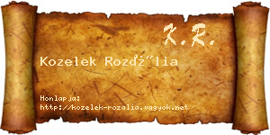 Kozelek Rozália névjegykártya